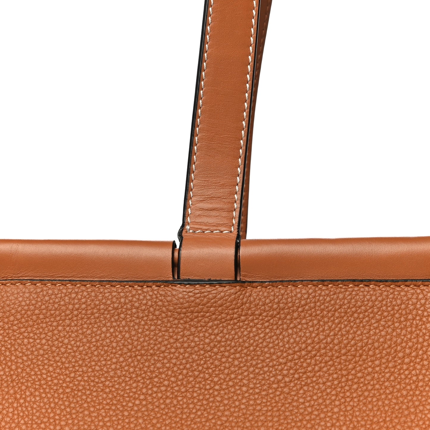 Grained Calfskin Cushion Tote Tan