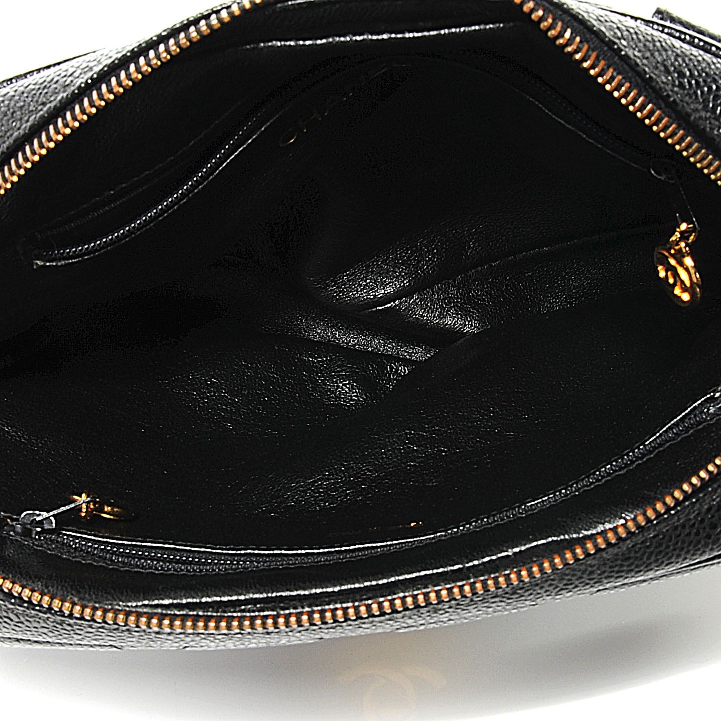 Caviar Flap Waist Bag Black