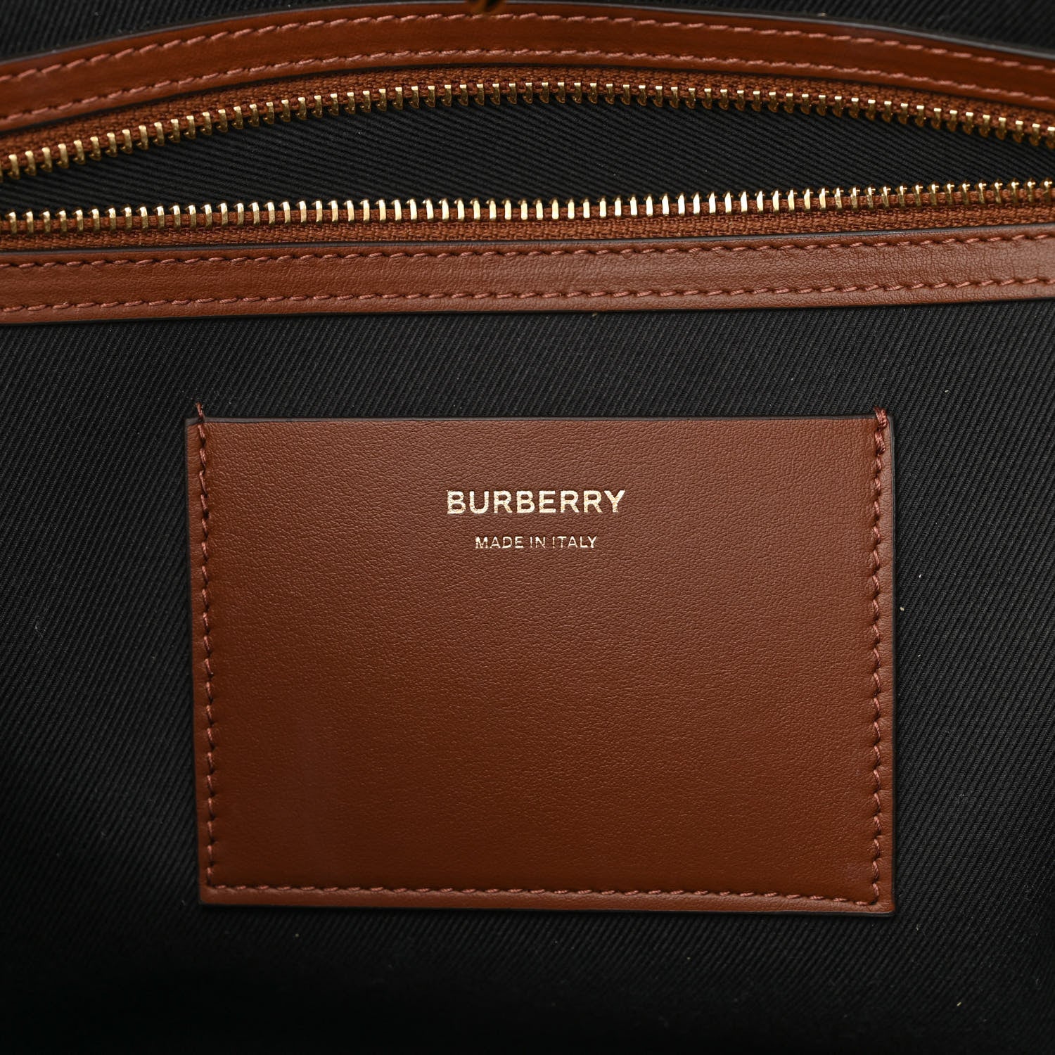 Burberry E-Canvas Check Medium Tote Dark Birch Brown 6 of 12