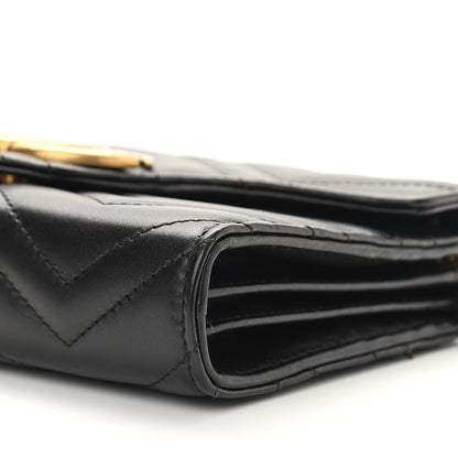 Gucci Calfskin Matelasse GG Marmont Chain Wallet Black 10 of 11