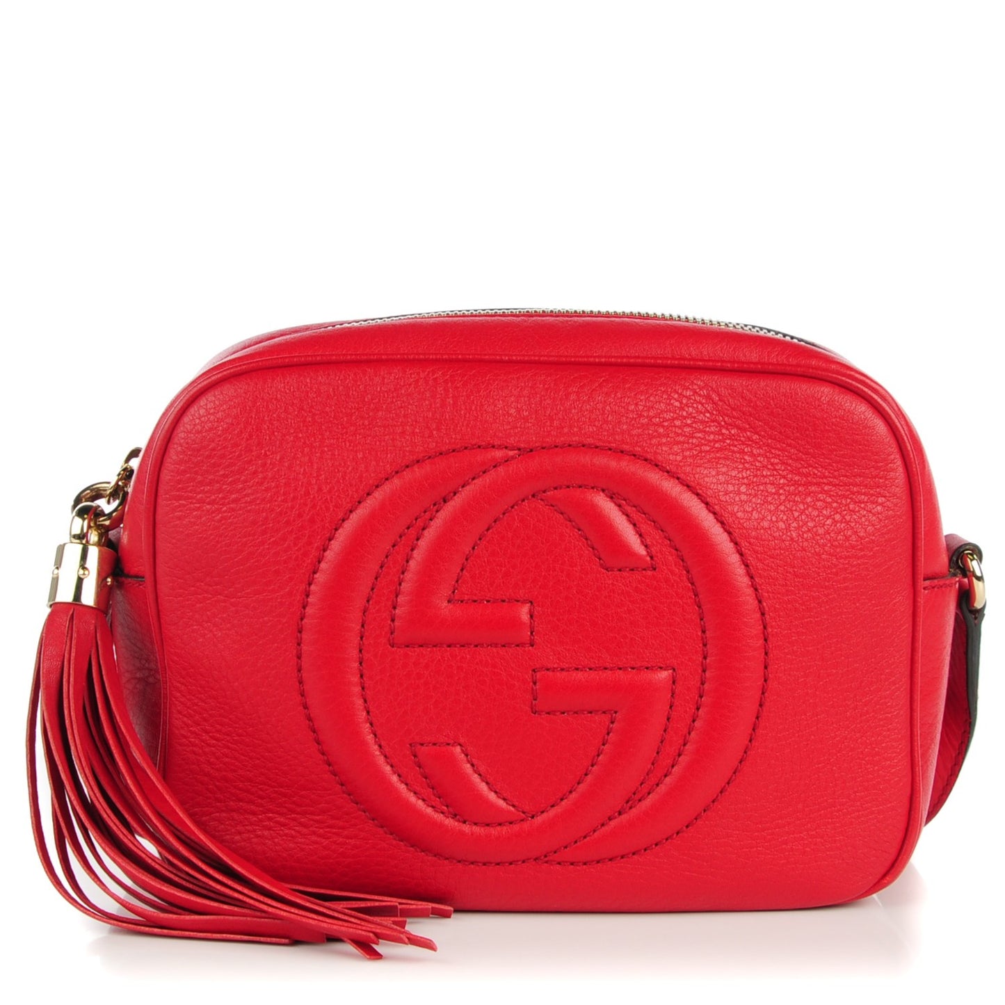 Pebbled Calfskin Small Soho Disco Bag Tabasco Red