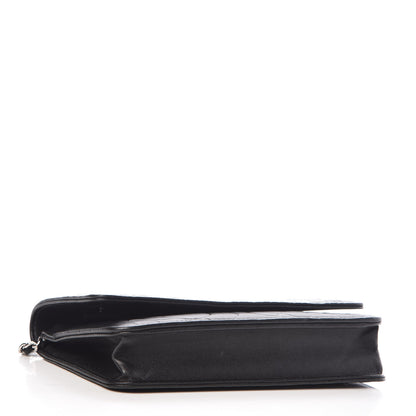 Chanel Lambskin Camellia Embossed Wallet On Chain WOC Black 4 of 11
