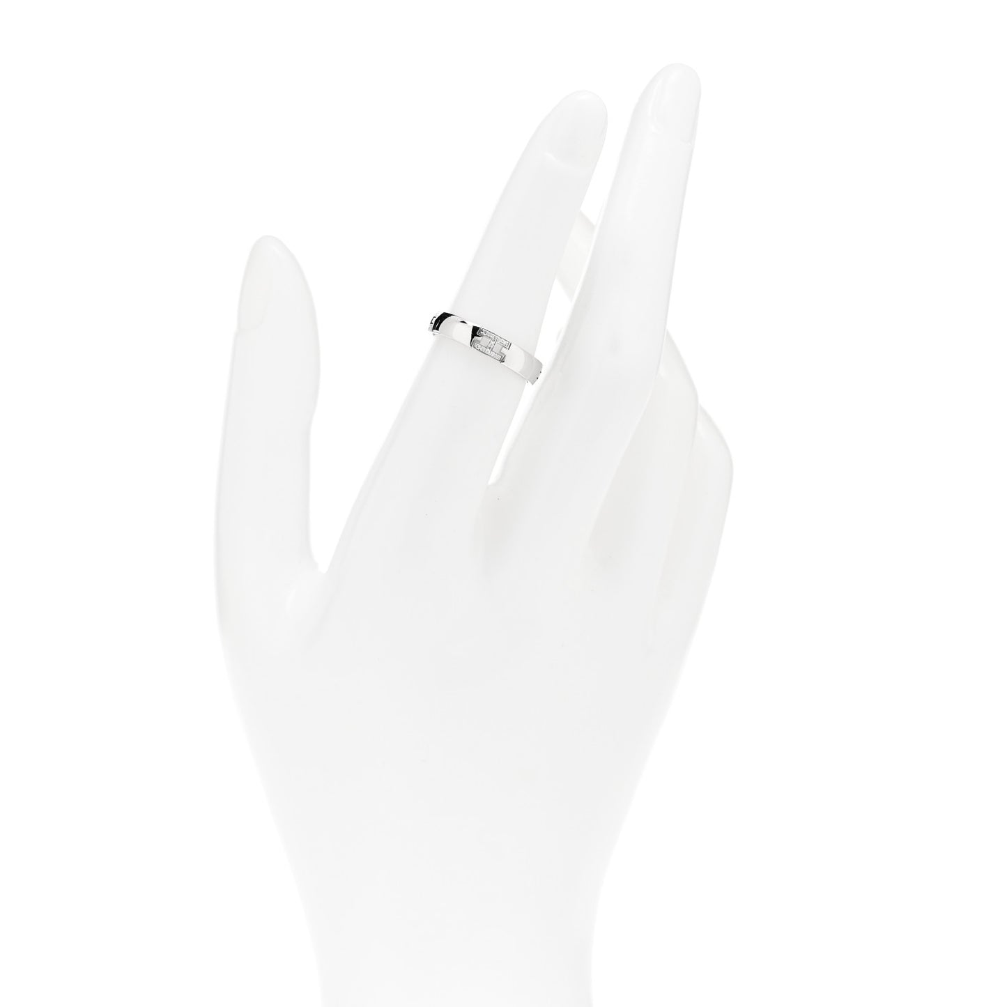 18K White Gold Diamond Ever Herakles Four-Station Wedding Band Ring 51 5.75