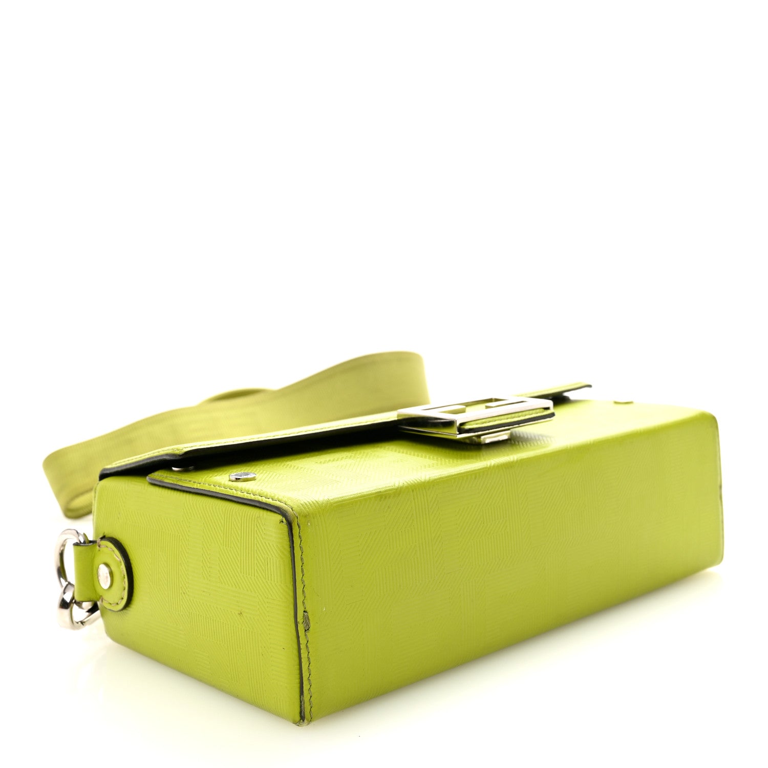 Fendi Vitello King FF Lines Embossed Baguette Soft Trunk Wasabi 4 of 9