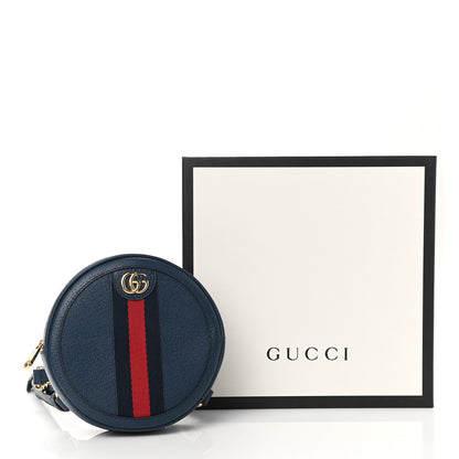 Gucci Textured Calfskin Web Mini Ophidia Round Backpack Blue Agata 9 of 9