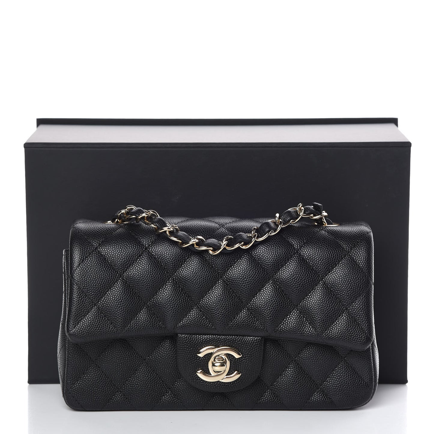 Caviar Quilted Mini Rectangular Flap Black