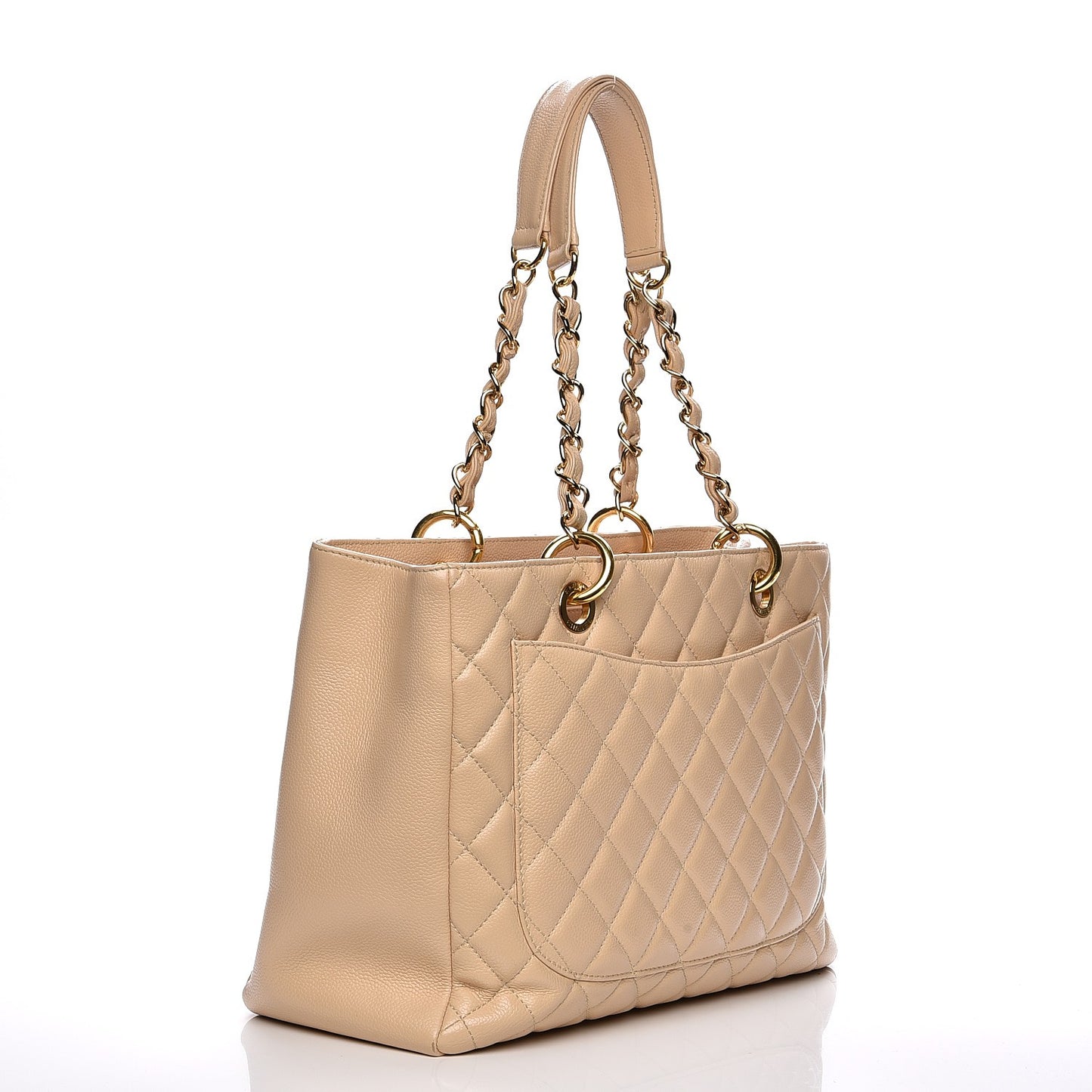 Caviar Quilted Grand Shopping Tote GST Beige Clair