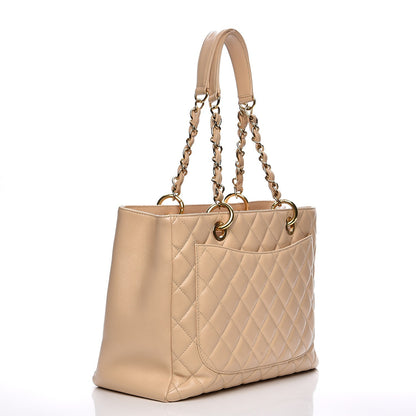 Chanel Caviar Quilted Grand Shopping Tote GST Beige Clair 3 of 15