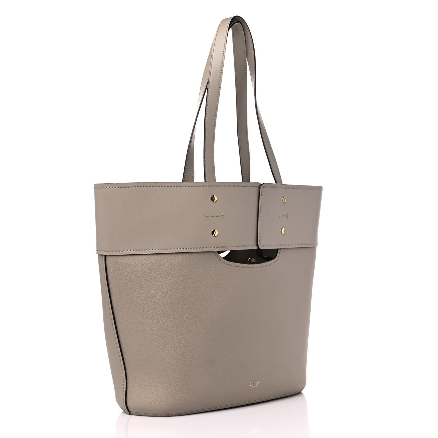 Smooth Grained Calfskin Medium Aby Tote Motty Grey