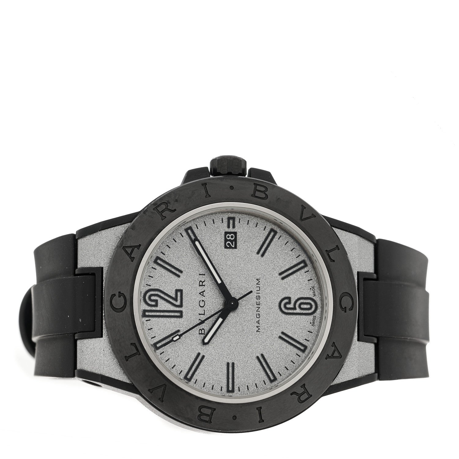 Bulgari Ceramic Rubber 41mm Diagono Magnesium Automatic Watch Silver 2 of 5