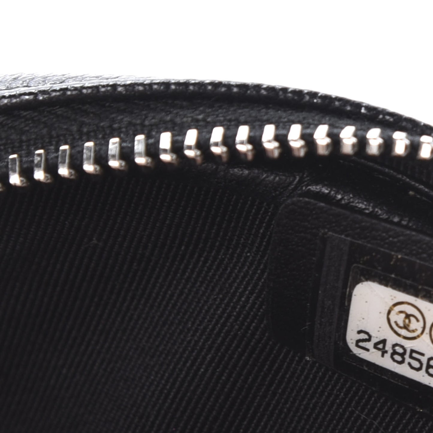 Iridescent Caviar Quilted Zip Around Classic Coin Purse Black