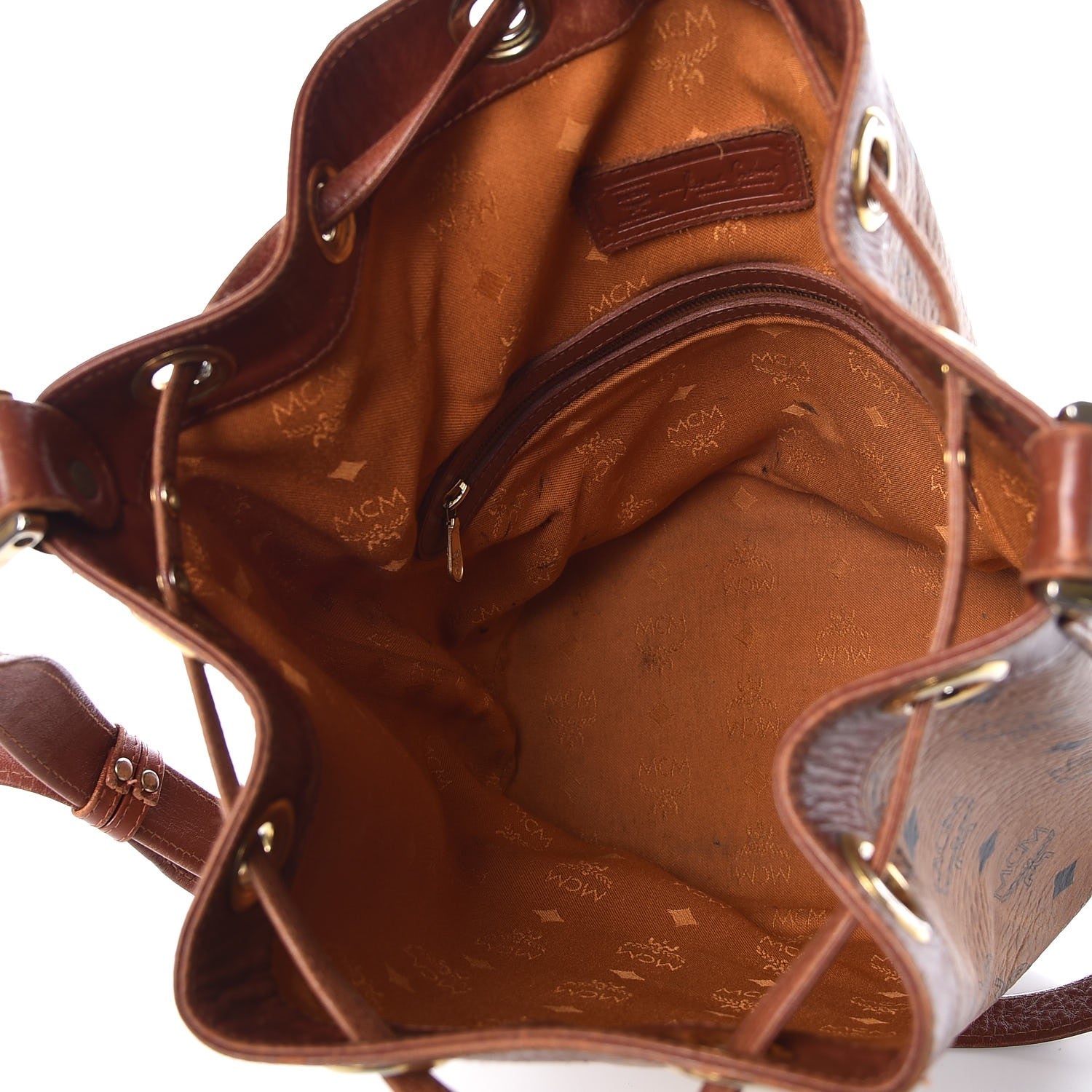MCM Visetos Drawstring Bag Cognac 5 of 26