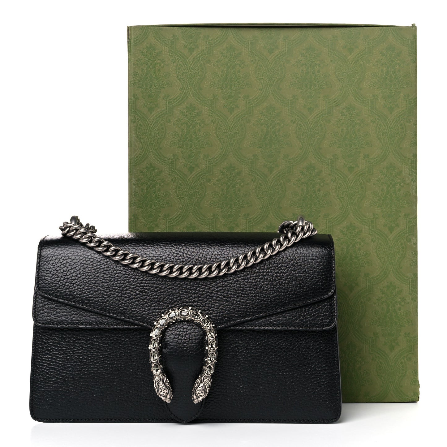 Pebbled Calfskin Small Dionysus Shoulder Bag Black