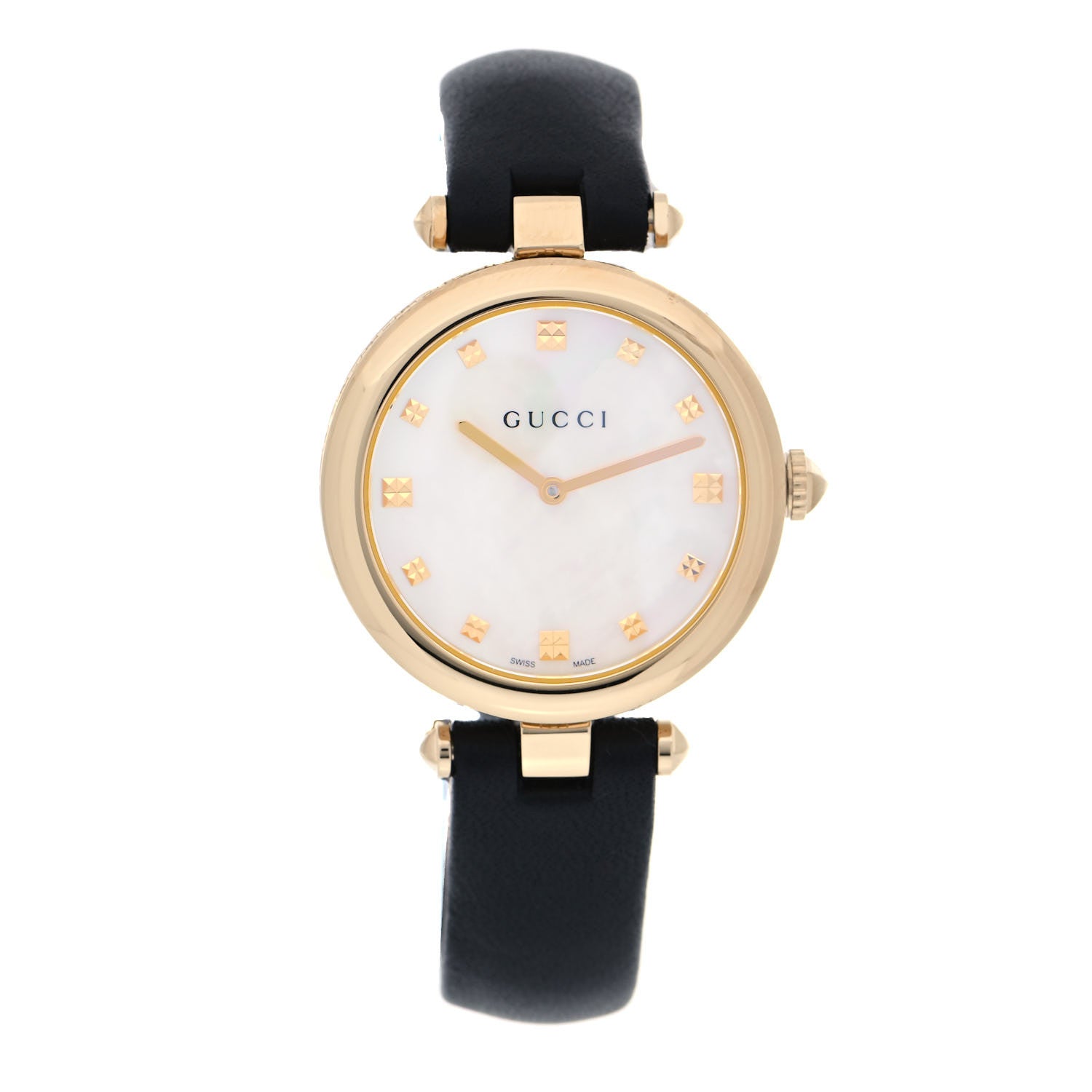Gucci Stainless Steel Calfskin Mother of Pearl 32mm Diamantissima Quartz Watch 1 of 5