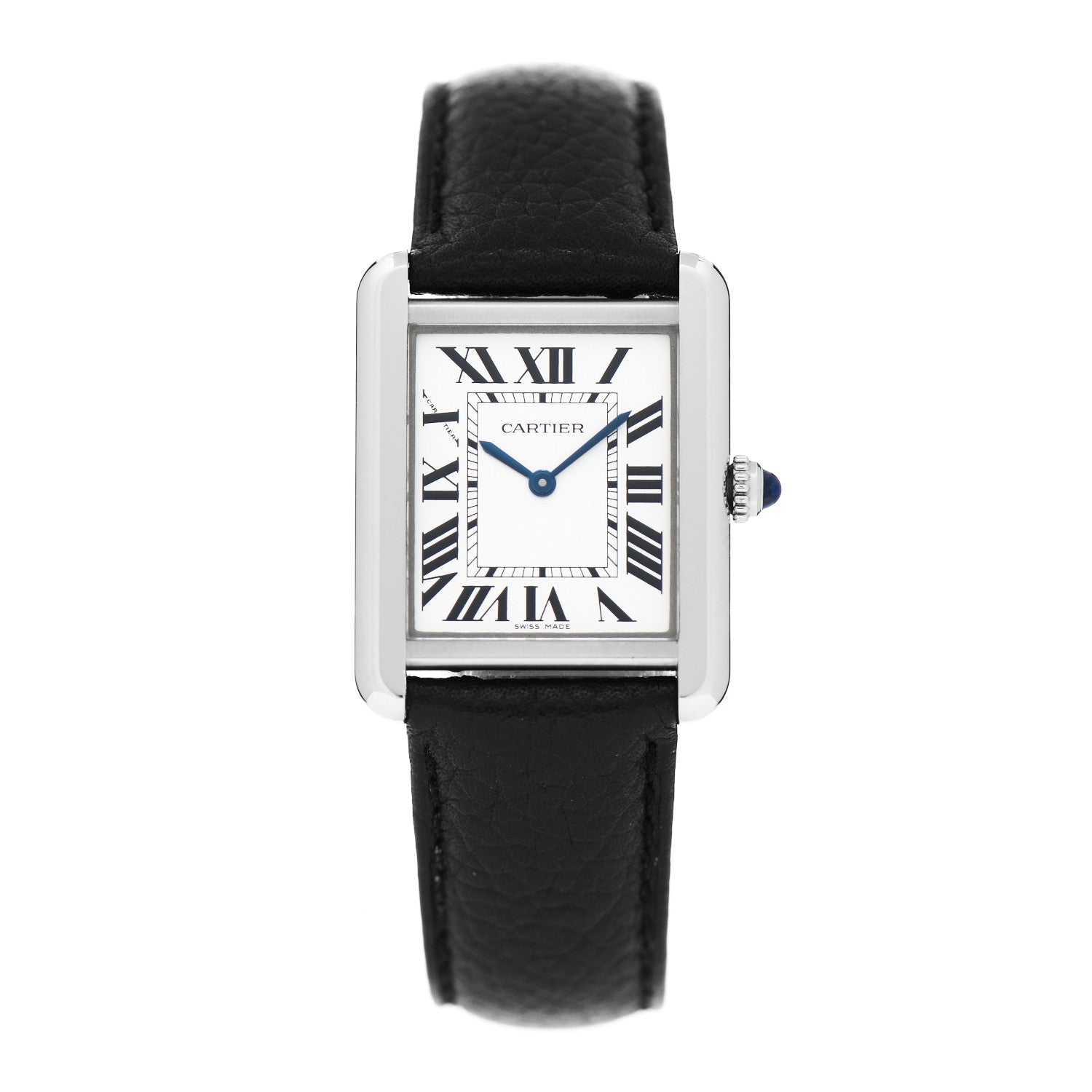 Cartier Stainless Steel Calfskin 24mm Tank Solo Quartz Watch 1 of 4