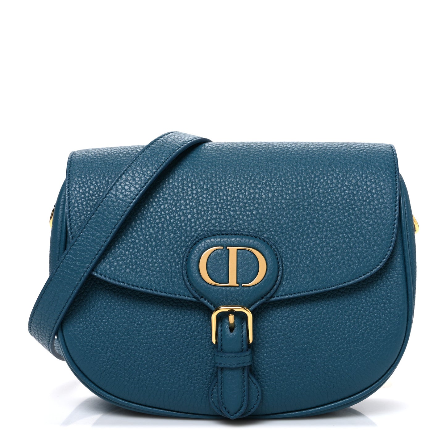 Grained Calfskin Medium Bobby Flap Steel Blue