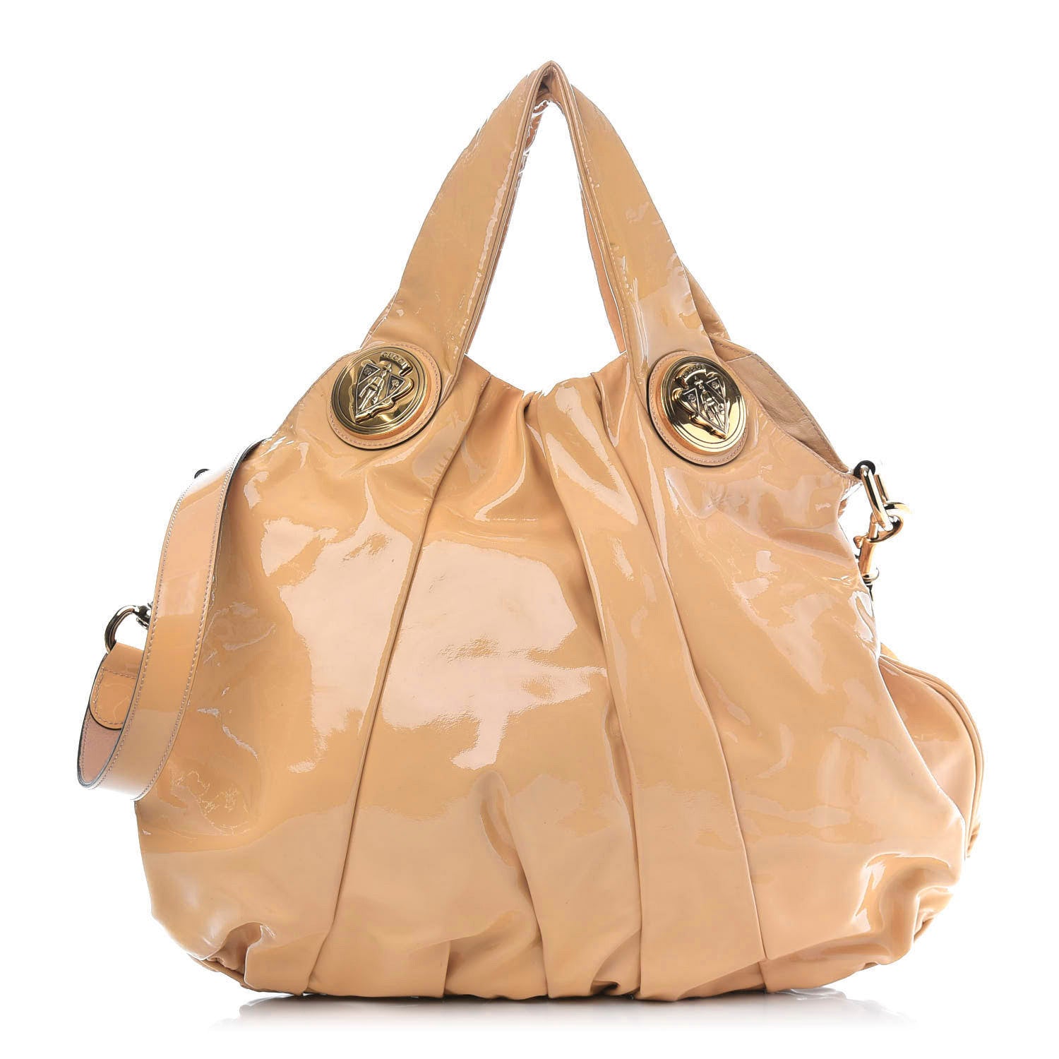 Gucci Patent Medium Hysteria Top Handle Bag Beige 1 of 14