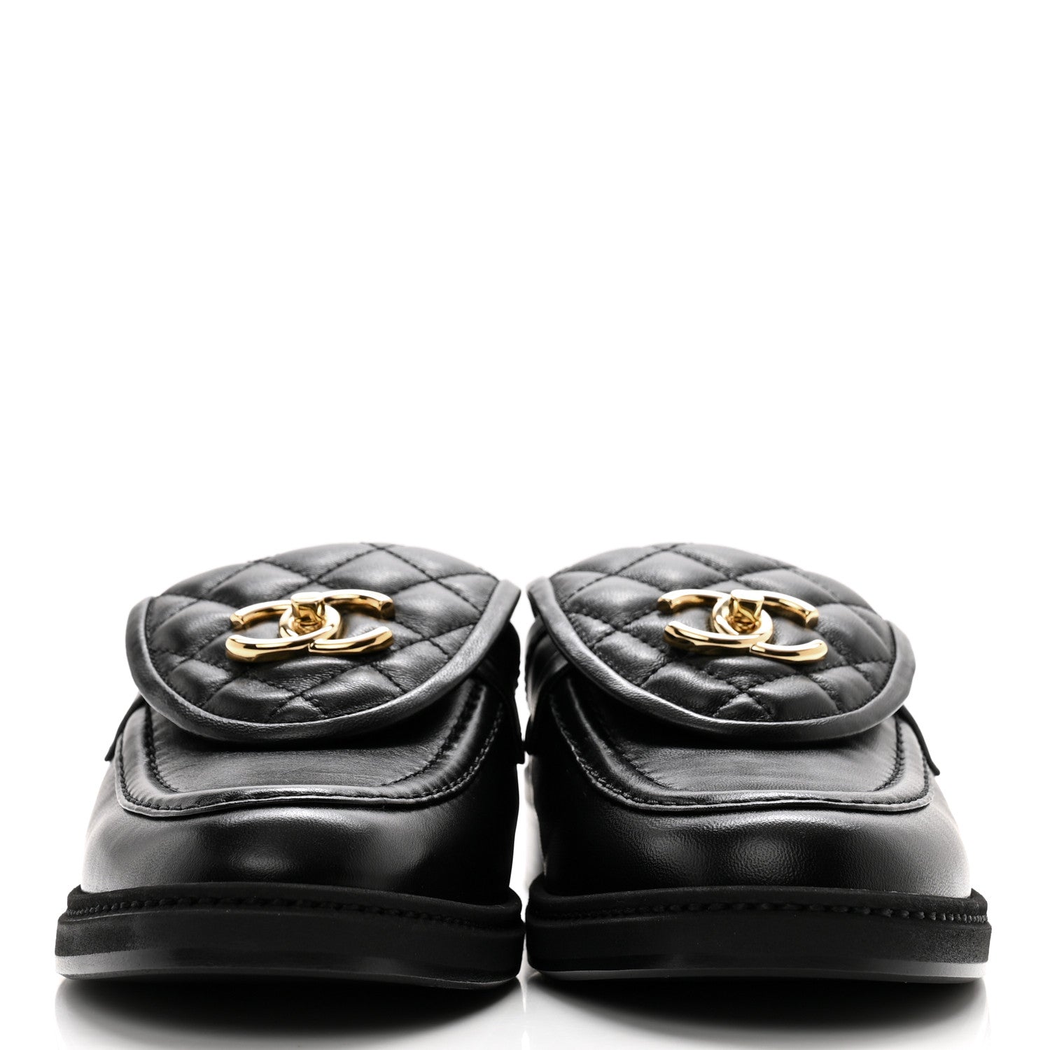 Chanel Lambskin Quilted CC Turnlock Mules 39 Black 2 of 9