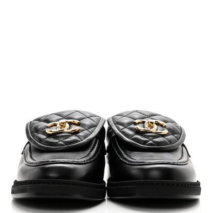 Chanel Lambskin Quilted CC Turnlock Mules 39 Black 2 of 9