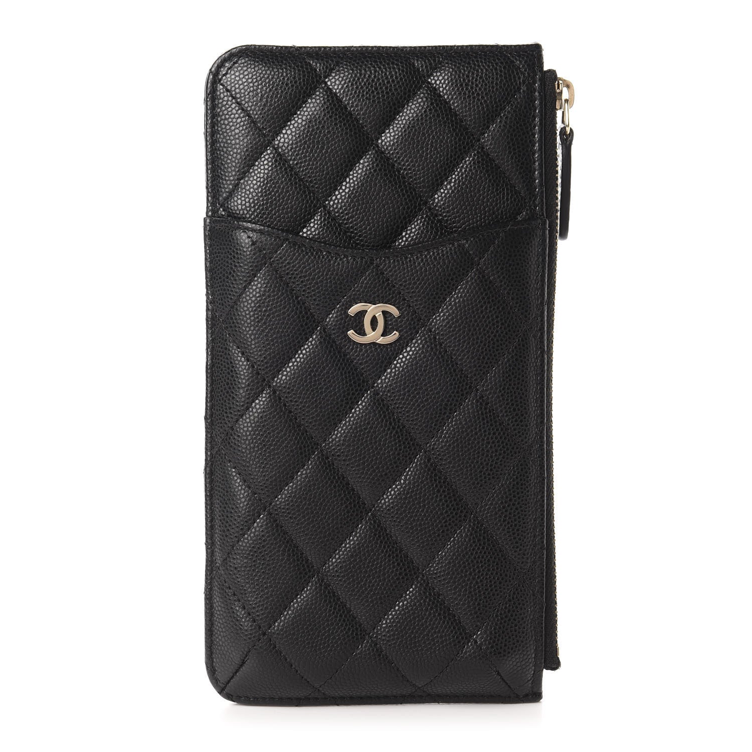 Chanel Caviar Quilted Classic Flat Wallet Pouch Black 1 of 8