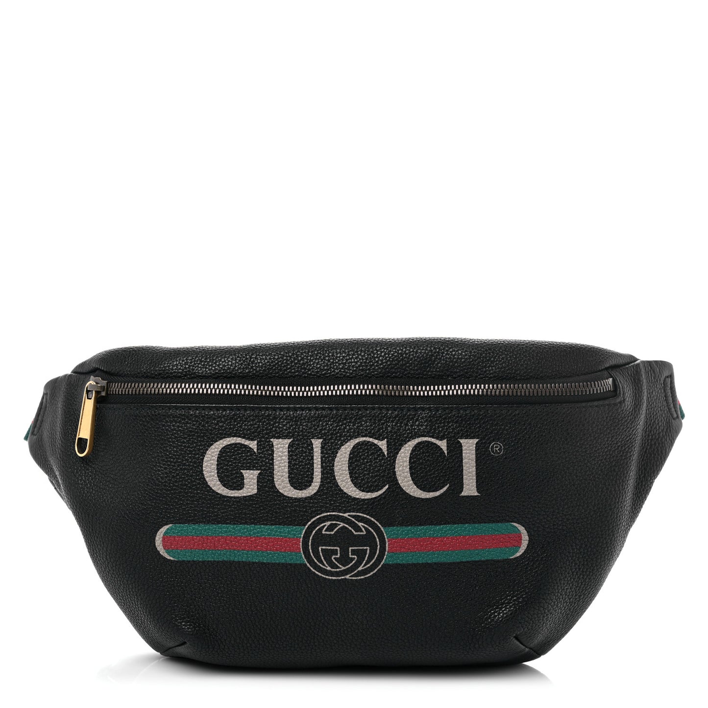Grained Calfskin Logo Belt Bag Black