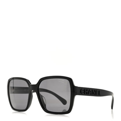 Chanel Acetate Polarized Square Sunglasses 5408 Black 1 of 8