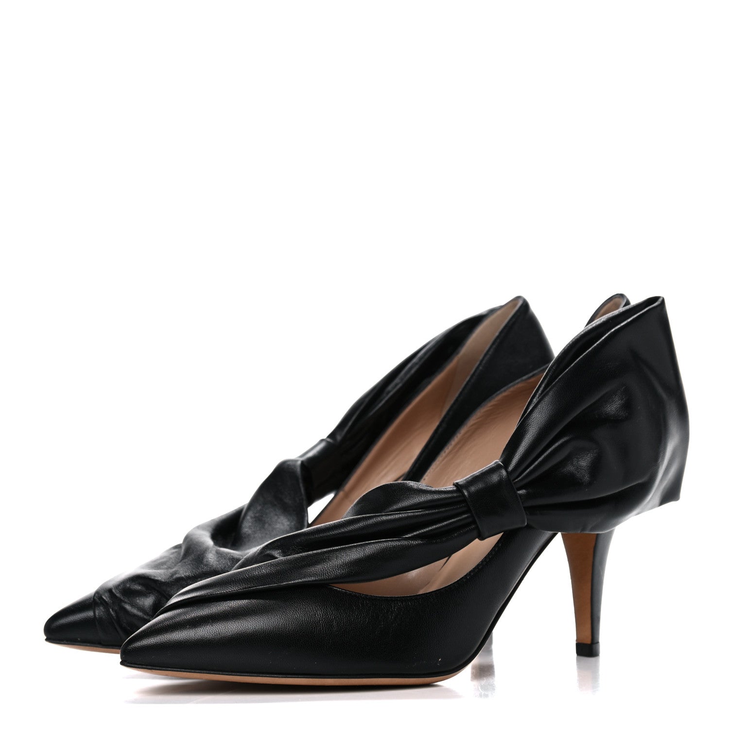 Valentino Garavani Nappa Bow Pointed Toe 85mm Pumps 38 Black 3 of 16