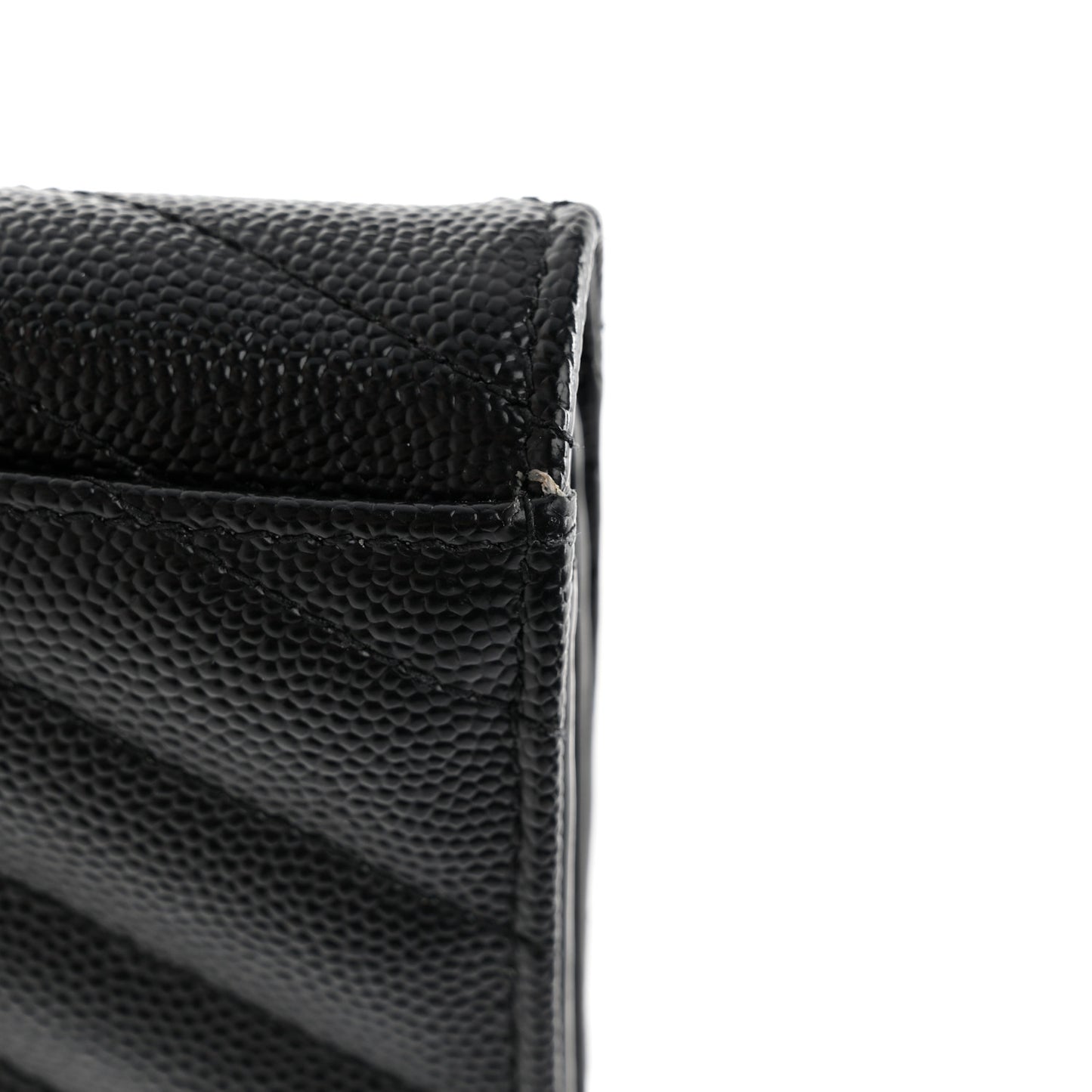 Grain De Poudre Matelasse Chevron Monogram Card Case Black