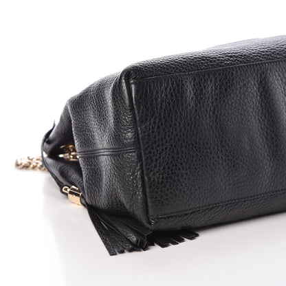 Gucci Pebbled Calfskin Medium Soho Chain Shoulder Bag Black 5 of 10