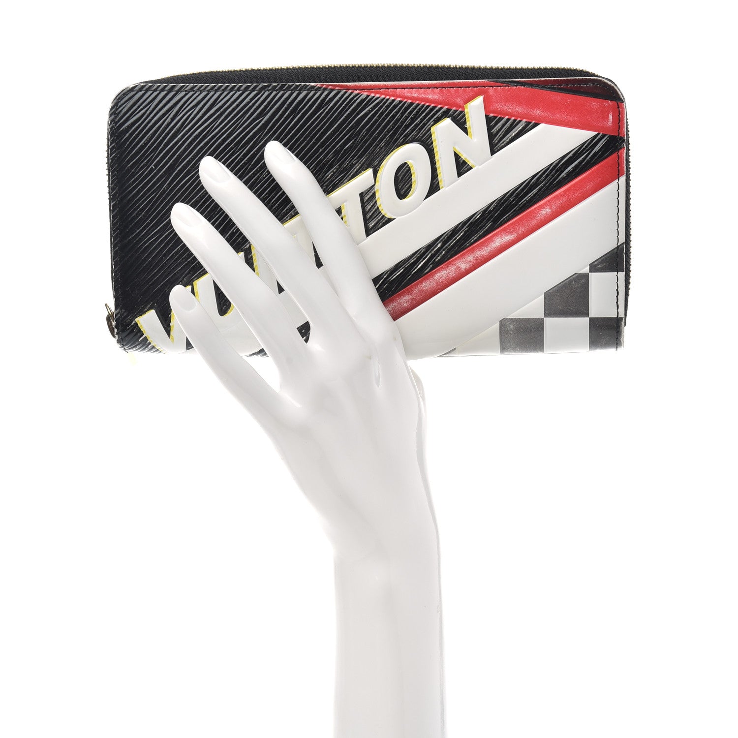 Louis Vuitton Epi Damier Race Zippy Wallet Black Yellow 2 of 7