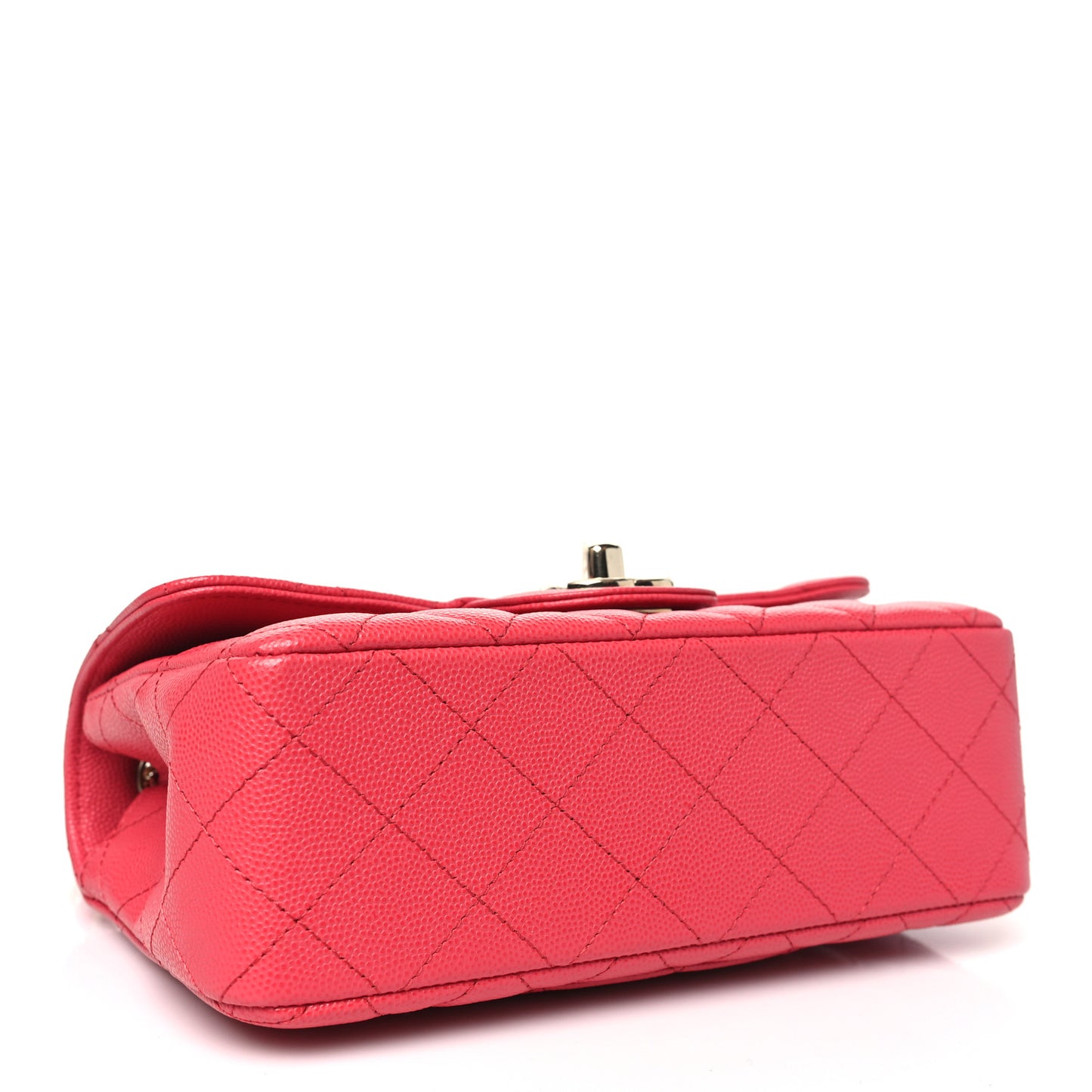 Caviar Quilted Mini Rectangular Flap Dark Pink