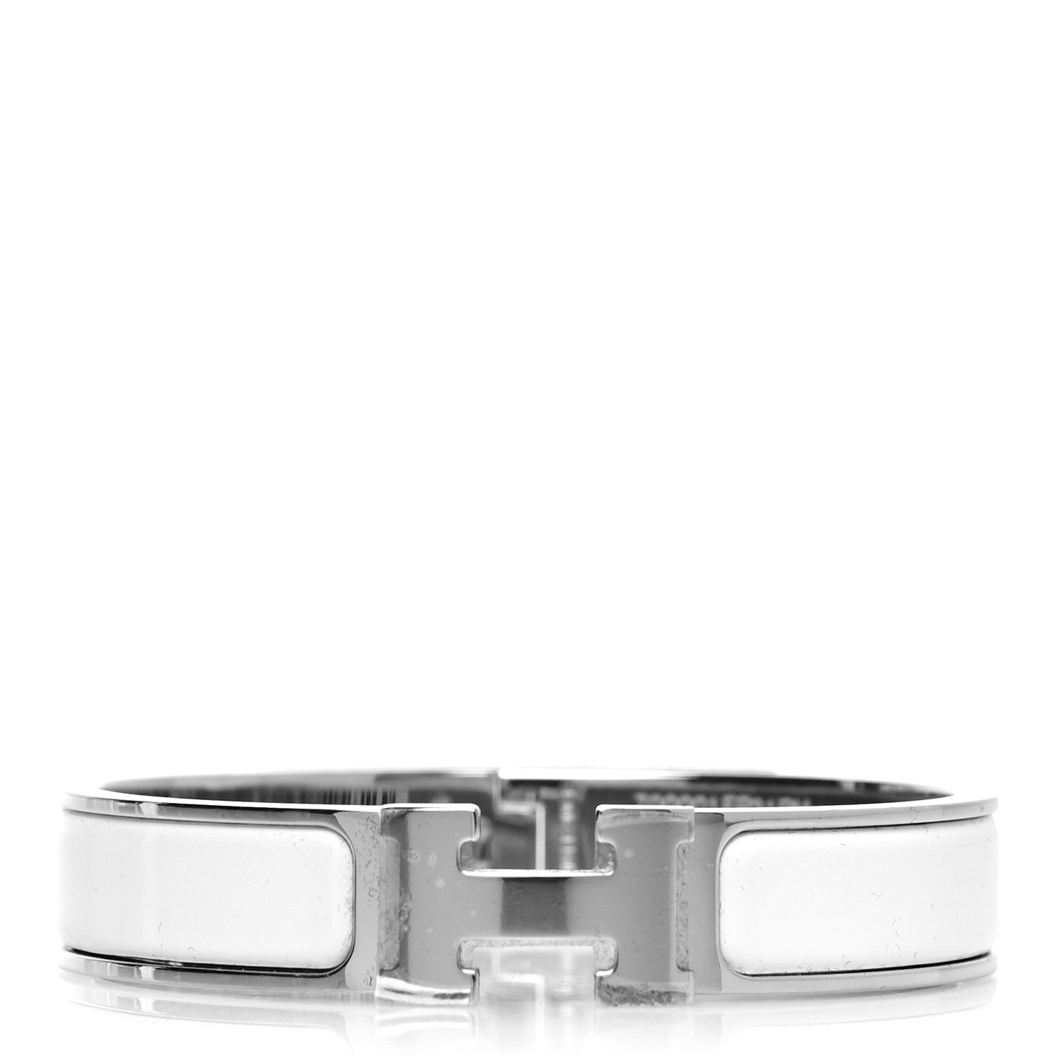 Hermes Enamel Narrow Clic Clac H Bracelet PM White 1 of 5