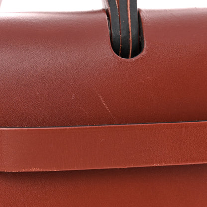 Hermes Military Toile Vache Hunter Herbag Zip 31 PM Rouge H 13 of 14