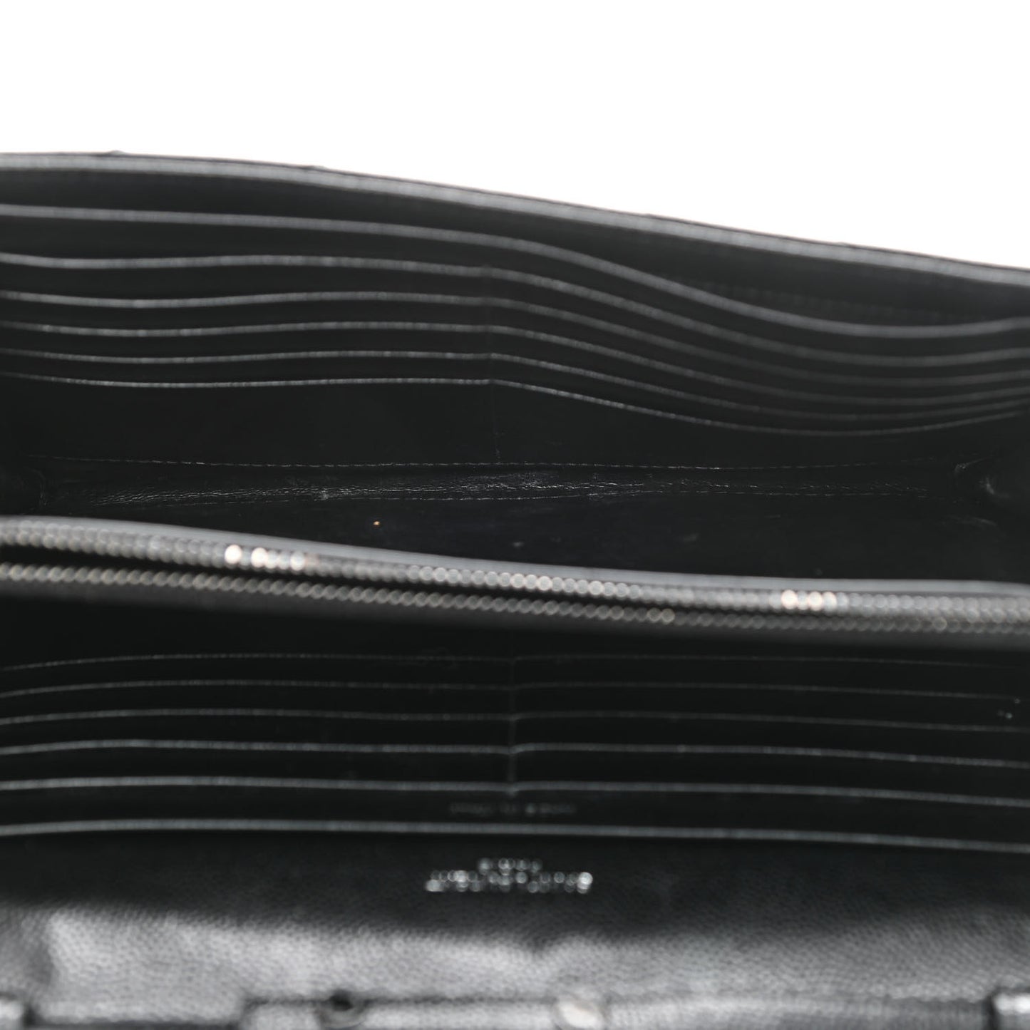 Grain De Poudre Matelasse Chevron Monogram Chain Wallet Black
