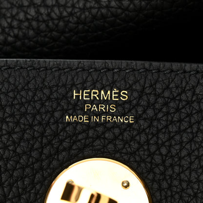 Hermes Taurillon Clemence Lindy 26 Black 6 of 11