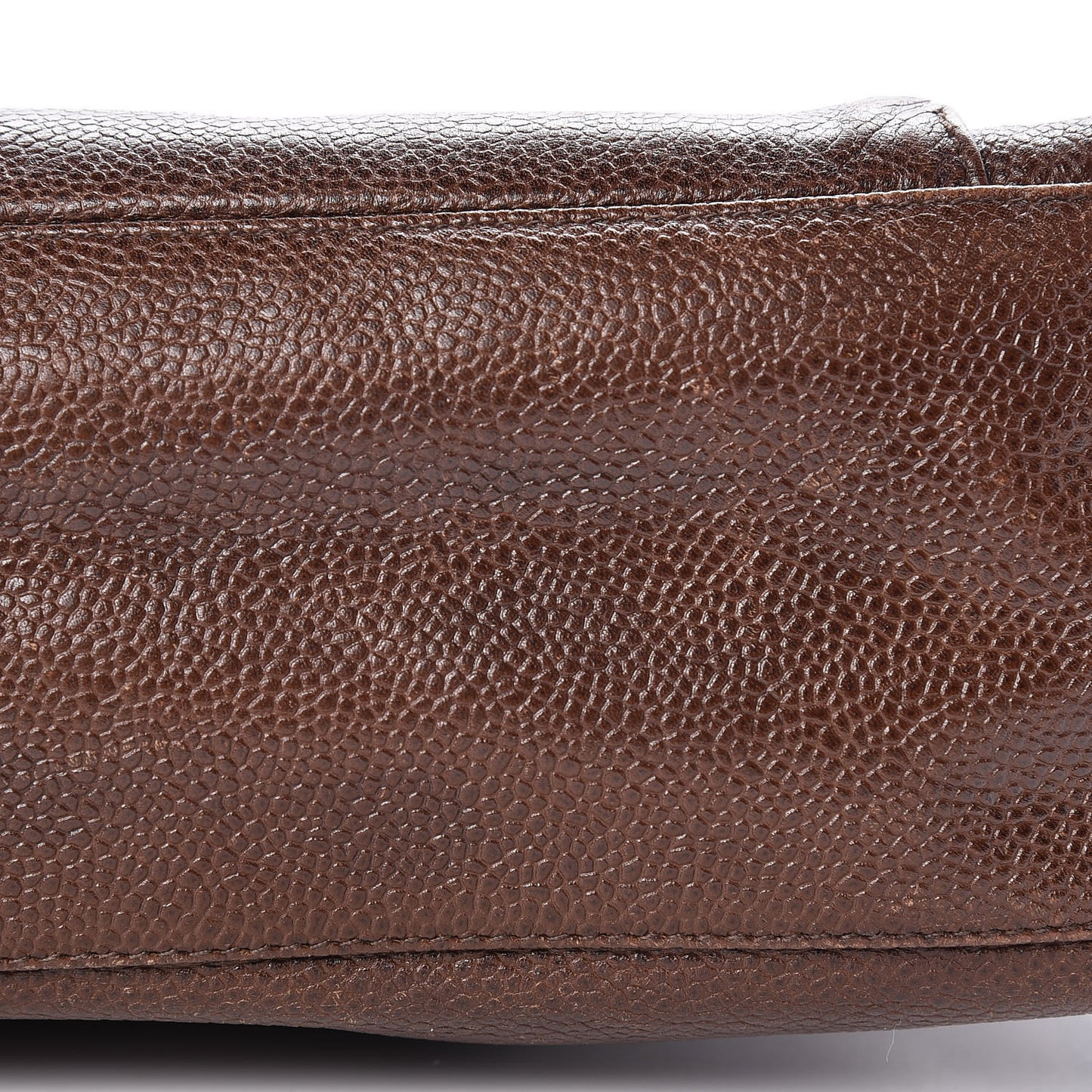 Caviar Flap Shoulder Bag Brown