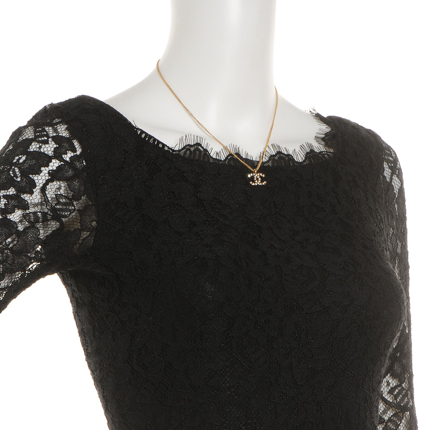 Chanel Crystal CC Necklace Gold 2 of 5