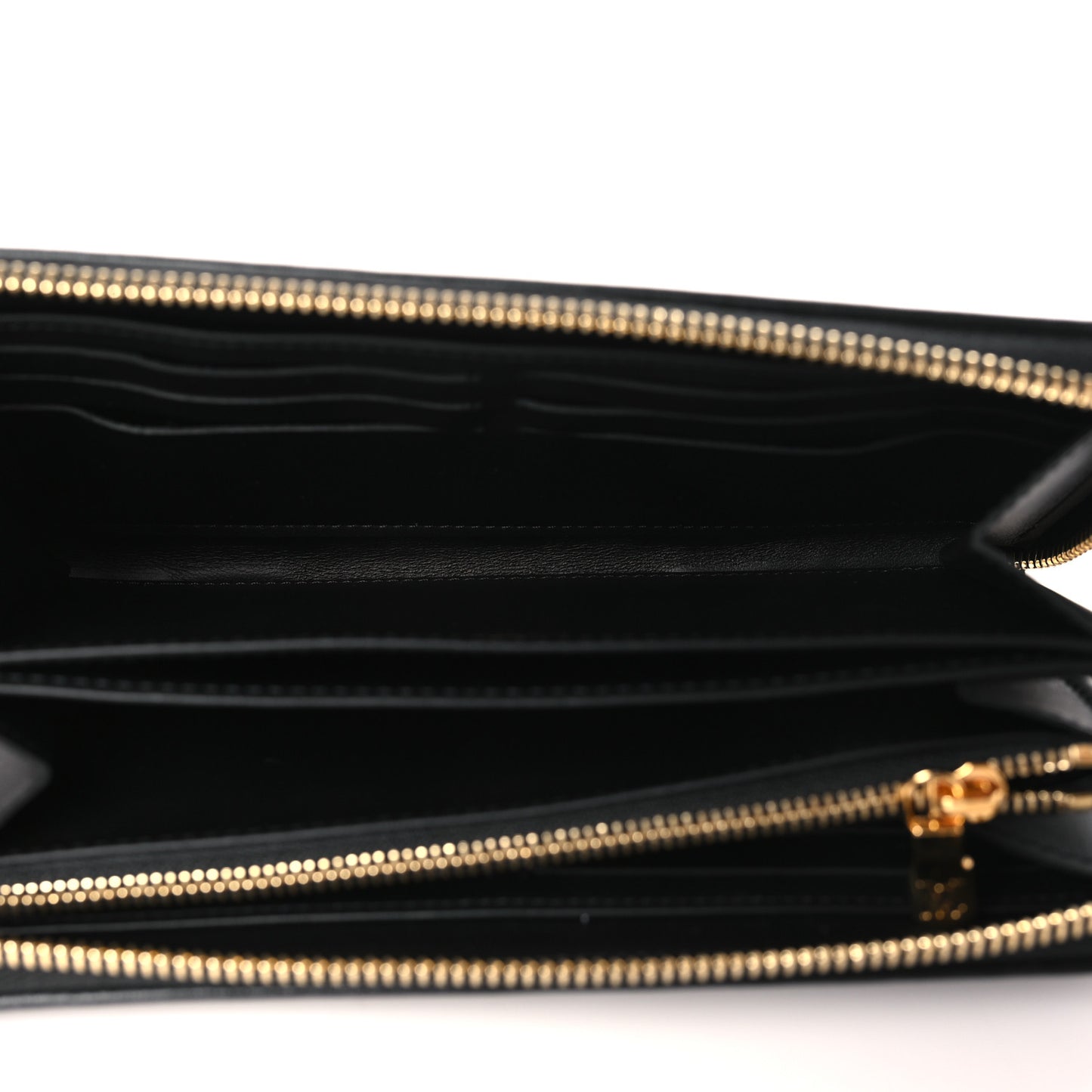 Lambskin Embossed Monogram Coussin Zippy Wallet Black