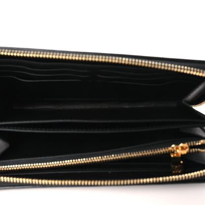 Louis Vuitton Lambskin Embossed Monogram Coussin Zippy Wallet Black 5 of 6