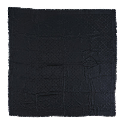 Louis Vuitton Silk Wool Monogram Shawl Black 1 of 4