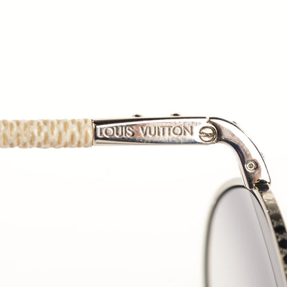 Louis Vuitton Damier Azur Conspiration Pilote Aviator Sunglasses Z0203U 5 of 6