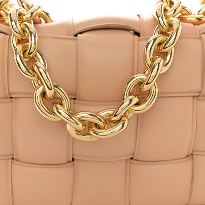 Bottega Veneta Lambskin Maxi Intreccio Padded Chain Cassette Crossbody Bag Almond 8 of 15