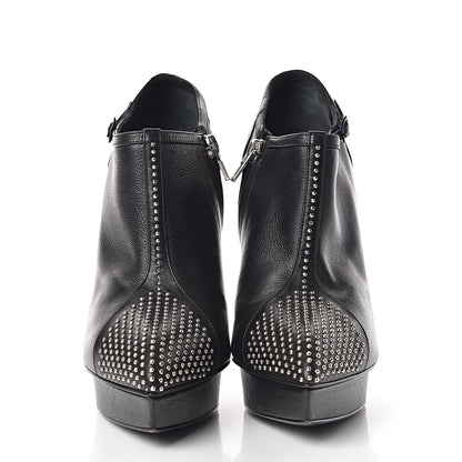 Saint Laurent Calfskin Studded Janis 105 Boots 37.5 Black 2 of 12