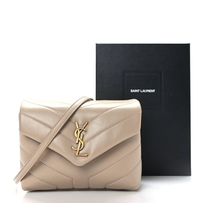 Saint Laurent Calfskin Y Quilted Monogram Toy Loulou Crossbody Bag Dark Beige 9 of 9