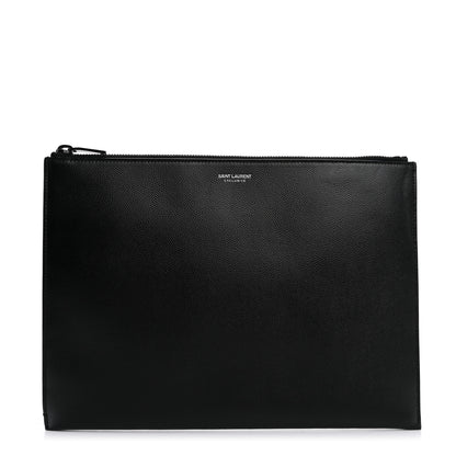 Saint Laurent Grain De Poudre Zipped Tablet Holder Black 1 of 7