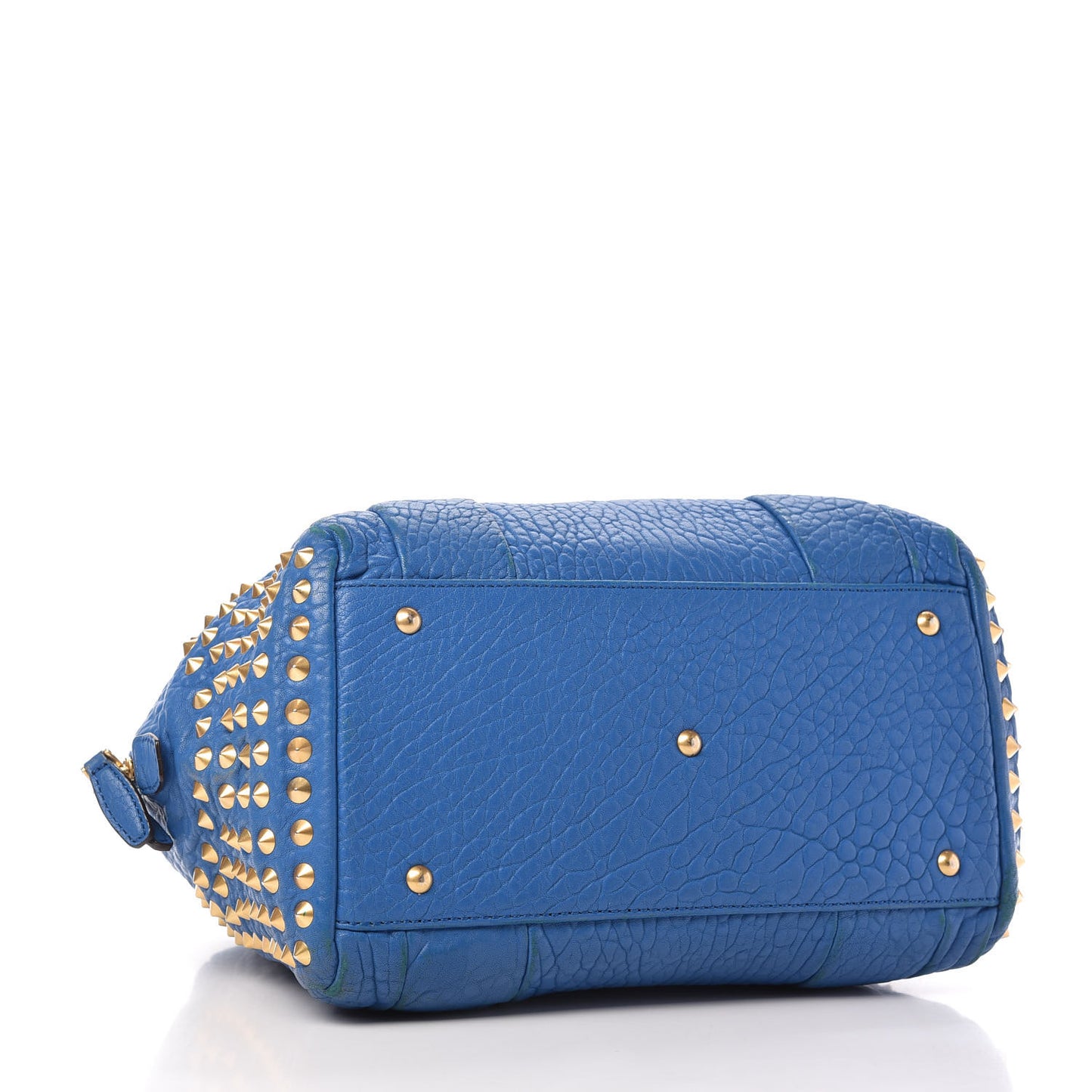 Lambskin Studded Shoulder Bag Blue
