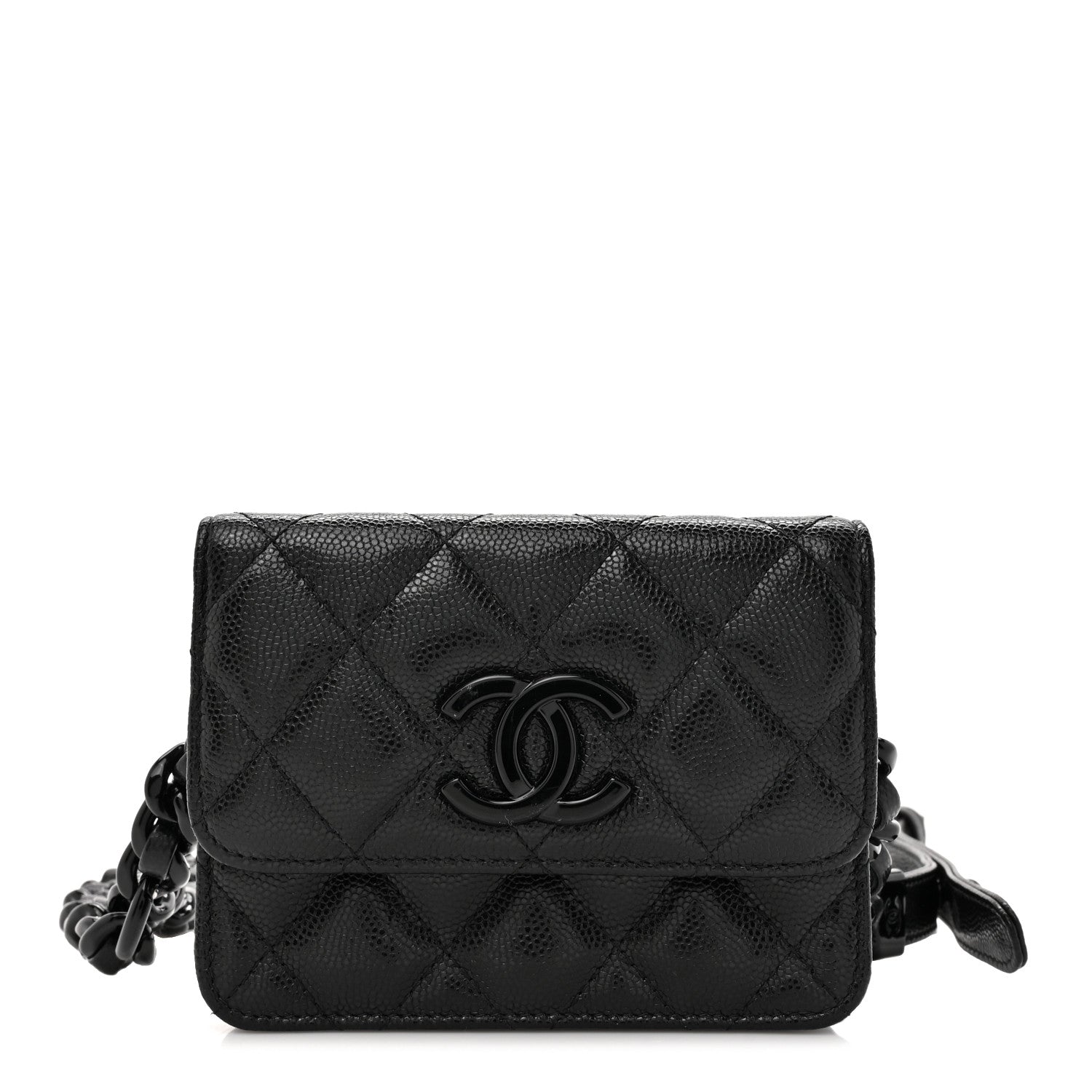 Chanel Caviar Quilted My Everything Belt Flap Card Holder Black 1 of 11