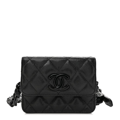 Chanel Caviar Quilted My Everything Belt Flap Card Holder Black 1 of 11