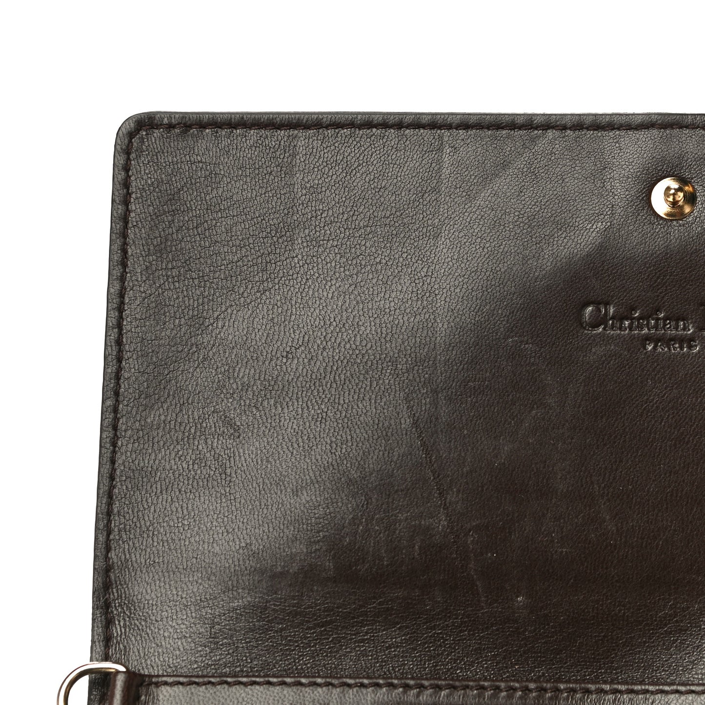 Lambskin Cannage Rendezvous Chain Wallet Brown