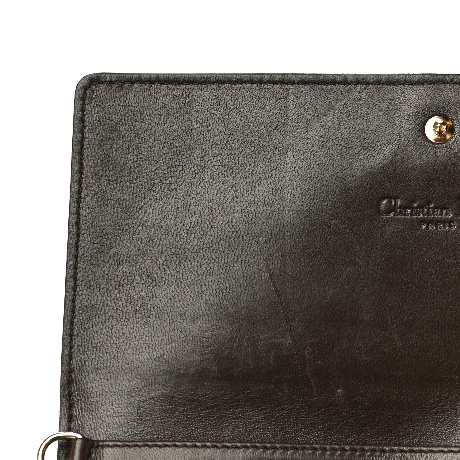 Christian Dior Lambskin Cannage Rendezvous Chain Wallet Brown 13 of 16